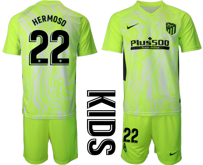 2021 Atltico Madrid away youth #22 soccer jerseys->youth soccer jersey->Youth Jersey